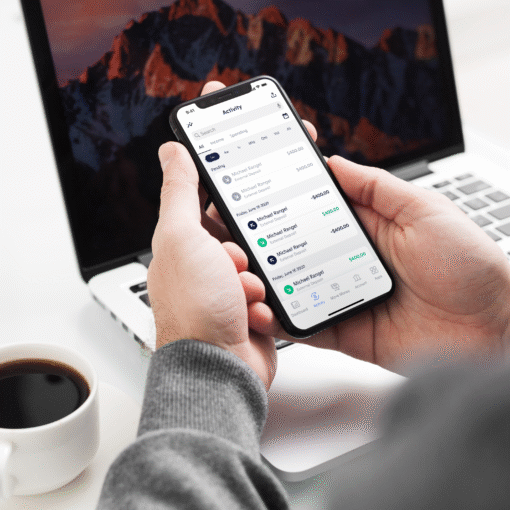 Novo app activity with financial tools for startups.