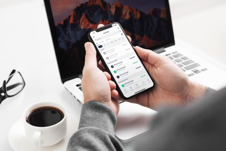 Novo app activity with financial tools for startups.