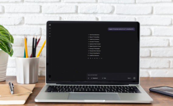 Grok AI interface showing business name ideas for startups.
