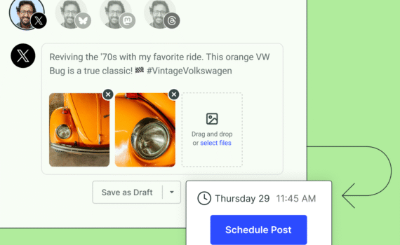 Buffer dashboard with a scheduled social media post