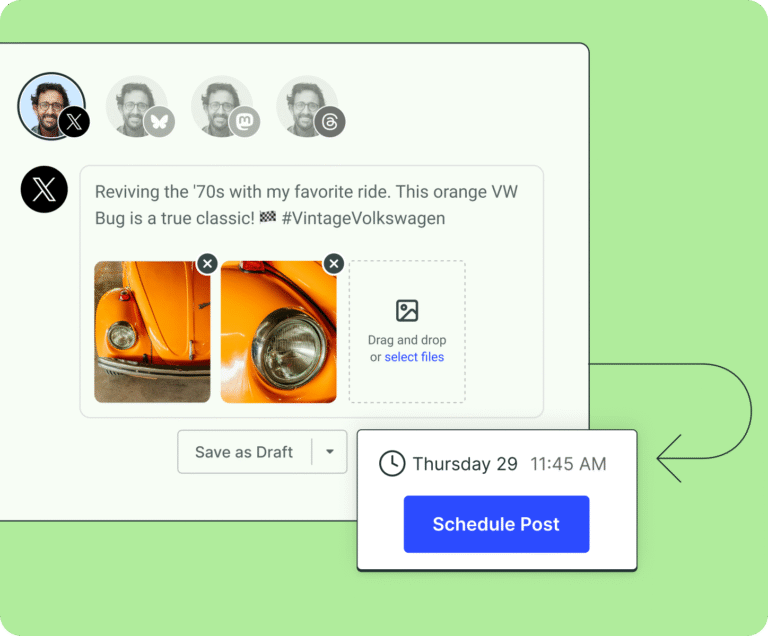 Buffer dashboard with a scheduled social media post